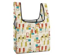 Dyscalibro Bolsa de compras plegable, bolsa de compras reutilizable con la bandera de Trinidad y Tobago, bolsa lavable para uso diario, bolsas de viaje, Moderno de mediados de siglo, Talla única
