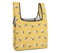 Dyscalibro Bolsa de compras plegable, bolsa de compras reutilizable con la bandera de Trinidad y Tobago, bolsa lavable para uso diario, bolsas de viaje, Linda abeja, Talla única