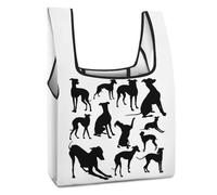 Dyscalibro Bolsa de compras plegable, bolsa de compras reutilizable con la bandera de Trinidad y Tobago, bolsa lavable para uso diario, bolsas de viaje, Perro galgo italiano, Talla única