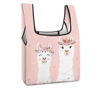 Dyscalibro Bolsa de compras plegable, bolsa de compras reutilizable con la bandera de Trinidad y Tobago, bolsa lavable para uso diario, bolsas de viaje, Bonita llama., Talla única