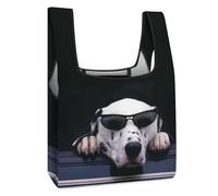 Dyscalibro Bolsa de compras plegable, bolsa de compras reutilizable con la bandera de Trinidad y Tobago, bolsa lavable para uso diario, bolsas de viaje, dálmata, Talla única