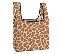 Dyscalibro Bolsa de compras plegable, bolsa de compras reutilizable con la bandera de Trinidad y Tobago, bolsa lavable para uso diario, bolsas de viaje, Patrón de jirafa, Talla única