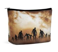 Dyscalibro Bolsa de cosméticos, bolsa de maquillaje de lava volcánica, bolsa de aseo portátil con cremallera para uso diario, viajes, Zombies Dead Men Walking Body at Night, One Size