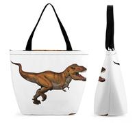 Dyscalibro Bolsa de mano con cremallera, estilo vintage para botellas de vino y uva, bolsa de playa grande para uso diario, viajes, Dinosaurios caminantes, 28.5 x 18 x 32.5 cm