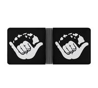 Dyscalibro Bolsillo para monedas, cartera de piel con patatas frescas, cartera plegable de cuero para tarjetas de crédito, Aloha Hand Hawaii, One Size