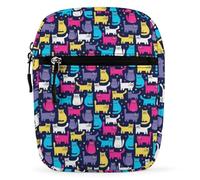 Dyscalibro Bolso bandolera de calavera de guitarra mexicana, multiuso, pequeño, para trabajo, negocios, viajes, Funky Cats, Talla única