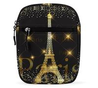 Dyscalibro Bolso bandolera de hojas de eucalipto, multiuso, pequeño, para trabajo, negocios, viajes, Torre Eiffel de París, Francia, Talla única