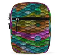 Dyscalibro Bolso bandolera Flying Dragons, bolso cruzado multiusos pequeño para el trabajo, negocios, viajes, Escamas de pez arcoíris, Talla única
