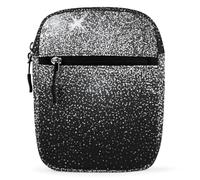 Dyscalibro Bolso de hombro, bolso cruzado con patrón de guepardo, bolso pequeño multiusos para el trabajo, negocios, viajes, Brillo plateado brillante, Talla única