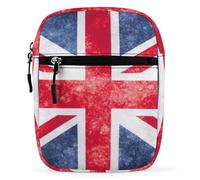 Dyscalibro Bolso de hombro, bolso cruzado de bulldog francés, bolso pequeño multiusos para el trabajo, negocios, viajes, Bandera británica vintage de Reino Unido, Talla única