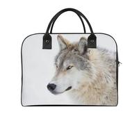 Dyscalibro Bolso de viaje, bolso de mano con alfabeto en lengua de signos, bolso de hombro casual, bolsa de mensajero cruzada, Lobo marrón, Talla única