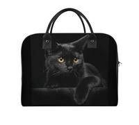 Dyscalibro Bolso de viaje, bolso de mano de fuego, bolso de hombro casual, bolso de mensajero cruzado, Patrón de gato negro, Talla única