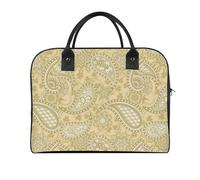 Dyscalibro Bolso de viaje, bolso de mano de fuego, bolso de hombro casual, bolso de mensajero cruzado, Patrón de cachemira dorada, Talla única