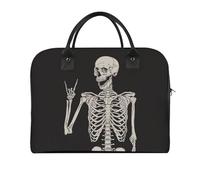 Dyscalibro Bolso de viaje, bolso de mano de fuego, bolso de hombro casual, bolso de mensajero cruzado, Rock and Roll - Calavera de esqueleto, Talla única