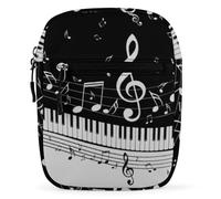 Dyscalibro Cavalier King Charles Spaniel - Bolso bandolera pequeño multiusos para el trabajo, negocios, viajes, Notas clave de piano, Talla única