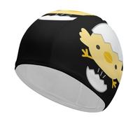Dyscalibro Gorro de natación, gorro de natación de pollito de cáscara de huevo, gorros de baño para cabello largo y corto