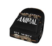 Dyscalibro Mochila casual de tela Oxford duradera, mochila de dinosaurios para caminar, bolsa universitaria para niños, niñas, viajes, deportes, My Sprirt Animal Sloth, One Size
