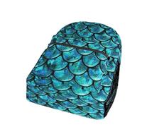 Dyscalibro Mochila casual de tela Oxford duradera, mochila de dragón negro, bolsa universitaria para niños, niñas, viajes, deportes, Escamas de aguamarina, One Size