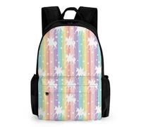 Dyscalibro Mochila de día, bonita mochila Husky, mochila con bolsillos para senderismo, camping, viajes, Patrón de unicornio arcoíris, 42x30.5cm