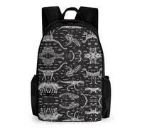 Dyscalibro Mochila de día, divertida mochila de rana de yoga, mochila con bolsillos para senderismo, camping, viajes, Dinosaurios jurásicos, 42x30.5cm