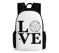 Dyscalibro Mochila de día, mochila de dragón negro, mochila con bolsillos para senderismo, camping, viajes, I Love Volleyball, 42x30.5cm