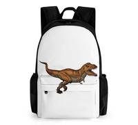 Dyscalibro Mochila de día, mochila de fondo arabesco, mochila con bolsillos para senderismo, camping, viajes, Dinosaurios caminantes, 42x30.5cm
