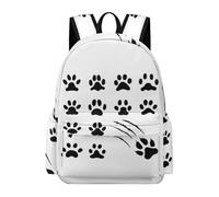 Dyscalibro Mochila, mochila de arte de mariposa morada, mochila casual para exteriores, deportes, viajes, Estampado de huellas de animales., 42 x 30 x 15 cm