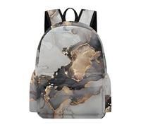 Dyscalibro Mochila, mochila de dragón negro, mochila casual para exteriores, deportes, viajes, Mármol de oro negro., 42 x 30 x 15 cm