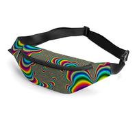 Dyscalibro Riñonera ajustable con diseño de gatos, color naranja, para correr, caminar, senderismo, Arco iris psicodélico, 36*15cm