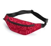 Dyscalibro Riñonera ajustable con diseño de gatos, color naranja, para correr, caminar, senderismo, Cubierto con corazones rojos, 36*15cm