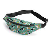 Dyscalibro Riñonera ajustable con diseño de gatos, color naranja, para correr, caminar, senderismo, Lindo Corgi, 36*15cm