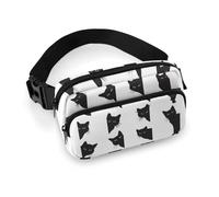 Dyscalibro Riñonera ajustable con diseño de perro, diseño de pug, para correr, caminar, senderismo, Lindo grupo de gatos negros, 20x13cm