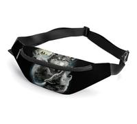 Dyscalibro Riñonera ajustable para correr, caminar, senderismo, Tres lobos y luna, 36*15cm