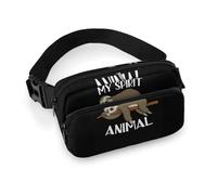 Dyscalibro Riñonera ajustable para perro chihuahua, para correr, caminar, senderismo, My Sprirt Animal Sloth, 20x13cm