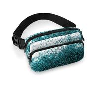 Dyscalibro Riñonera ajustable para perro Schnauzer, para correr, caminar, senderismo, Azul con purpurina y verde azulado, 20x13cm