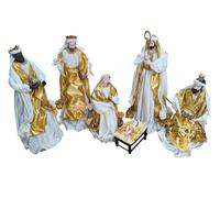 Dysmad Belén. Nacimiento formado por 6 Piezas, elaboradas en Resina, cartón y Tela. Virgen María, San José, Niño Jesús, Tres Reyes Magos (Melchor, Gaspar y Baltasar). Altura 40 cms.. Precioso.