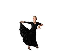 Dysmad Costumizate! Falda de Flamenco con Dos Volantes para niña. Tallas y Colores a Elegir. (10 años, Negro)