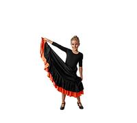 Dysmad Costumizate! Falda de Flamenco con Dos Volantes para niña. Tallas y Colores a Elegir. (6 años, Naranja)