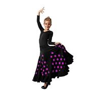 Dysmad Costumizate! Falda de Flamenco para niñas. Flada con un Volante y Lunares con Colores a Elegir. (12, Morado)