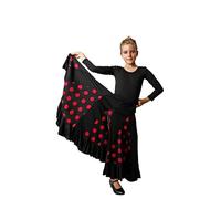 Dysmad Costumizate! Falda de Flamenco para niñas. Flada con un Volante y Lunares con Colores a Elegir. (6, Rojo)