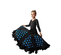 Dysmad Costumizate! Falda de Flamenco para niñas. Flada con un Volante y Lunares con Colores a Elegir. (4, Azul)