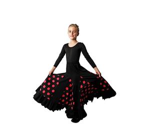 Dysmad Costumizate! Falda de Flamenco para niñas. Flada con un Volante y Lunares con Colores a Elegir. (4, Fucsia)