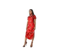 Dysmad Costumizate! Kimono o Qipao color Rojo con manga Corta. Vestido oriental para mujer. (FR/ES, Letras, Talla única, Regular, Regular, M, Rojo)