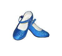 Dysmad Costumizate! Zapatos de Baile Flamenco con Diferentes Tallas Desde niña a Mujer. Color azulón con Purpurina Talla 32