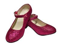 Dysmad Costumizate! Zapatos de Baile Flamenco con Diferentes Tallas Desde niña a Mujer. Color Fucsia con Purpurina .Talla 25
