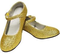 Dysmad Costumizate! Zapatos de Baile Flamenco con Diferentes Tallas Desde niña a Mujer. Color Oro Purpurina Talla 27