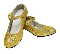 Dysmad Costumizate! Zapatos de Baile Flamenco con Diferentes Tallas Desde niña a Mujer. Color Oro Purpurina Talla 25