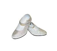 Dysmad Costumizate! Zapatos de Baile Flamenco con Diferentes Tallas Desde niña a Mujer. Plata Purpurina Talla 26
