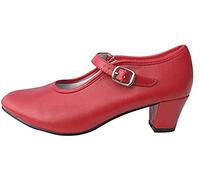 Dysmad Costumizate! Zapatos de Baile Flamenco con Diferentes Tallas Desde niña a Mujer. Precioso Color Rojo Talla 27