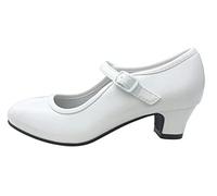 Dysmad Costumizate! Zapatos de Baile Flamenco con Diferentes Tallas Desde niña a Mujer. Precioso Color Blanco Talla 38